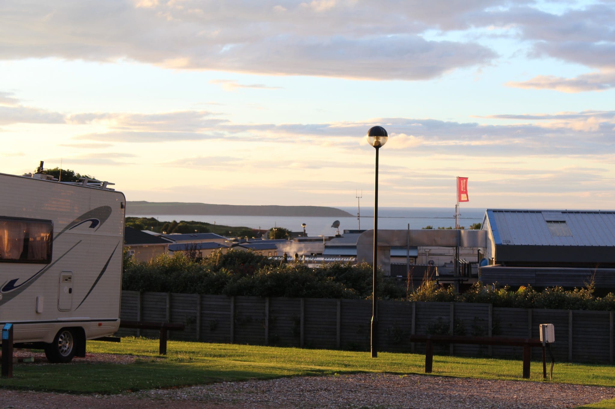 On a clear day there is a really lovely view out to sea from the touring site.