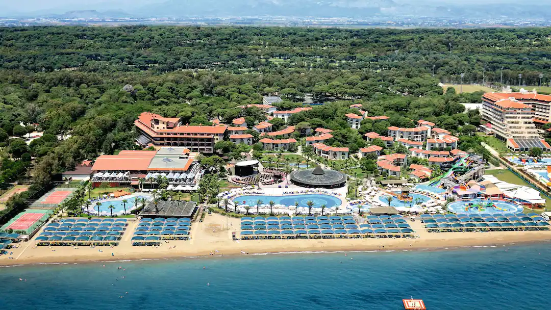 Papillon Belvil beach and view of the hotel